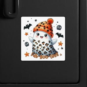 Leopard Ghost Halloween Magnets for Refrigerator Cute Ghost Magnet Fabulous Ghost Bat Magnet Halloween Work Decoration Spooky Decor Gift