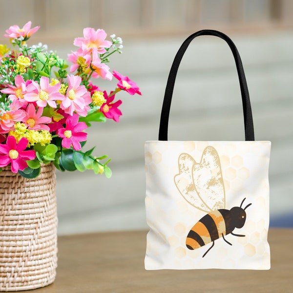 Bee Honeycomb Tote Bag Bumble Bee Honeycomb Small Tote Bag Cute Shoe Carrying Bag Bee Lover Shoulder Bag Gift Bee Overnight Tote Bag