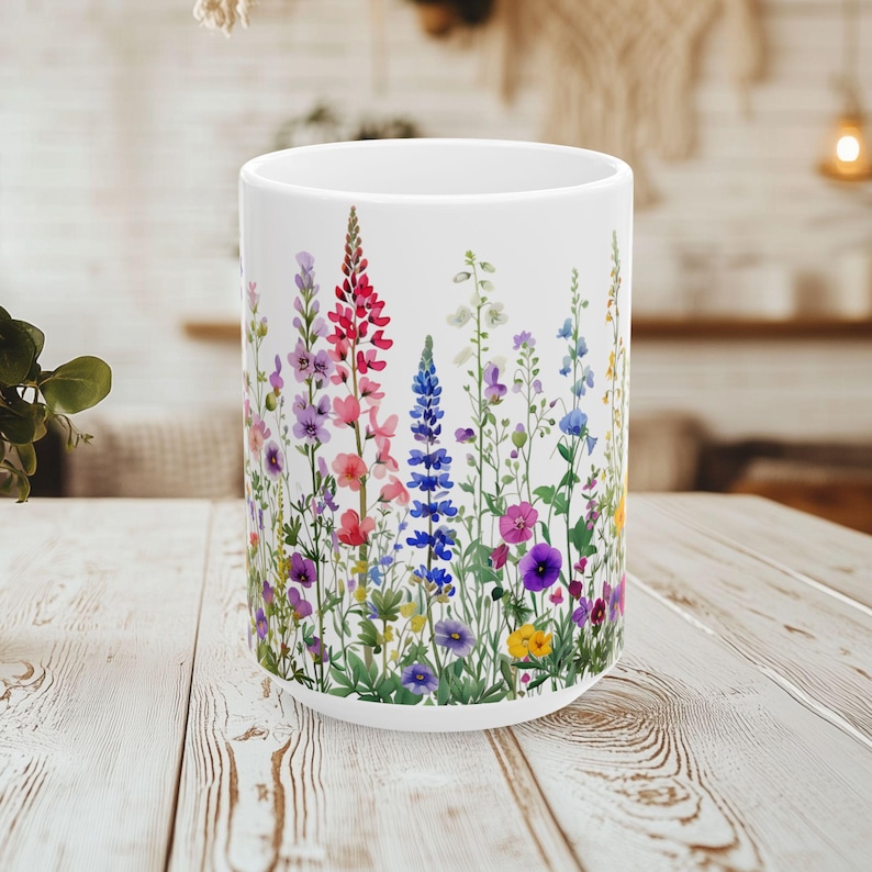 Dainty Wildflower Ceramic Coffee Mugs 11oz or 15oz - Etsy