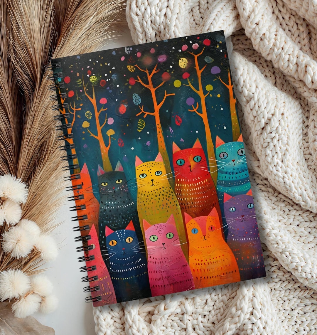 CATS Spiral Notebook Cat Art Small Notebook for Workplace Cat Gift for ...