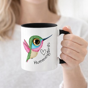 Hummingbird Coffee Mug, Cute Bird Lover Gift, 11oz Ceramic