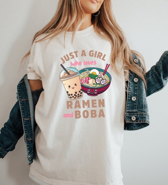 Powered By Ramen Tshirt Bobba Boba Tea Tee Funny Cute Powered By Ramen Tshirt Bobba Boba Tea Tee Funny Cute