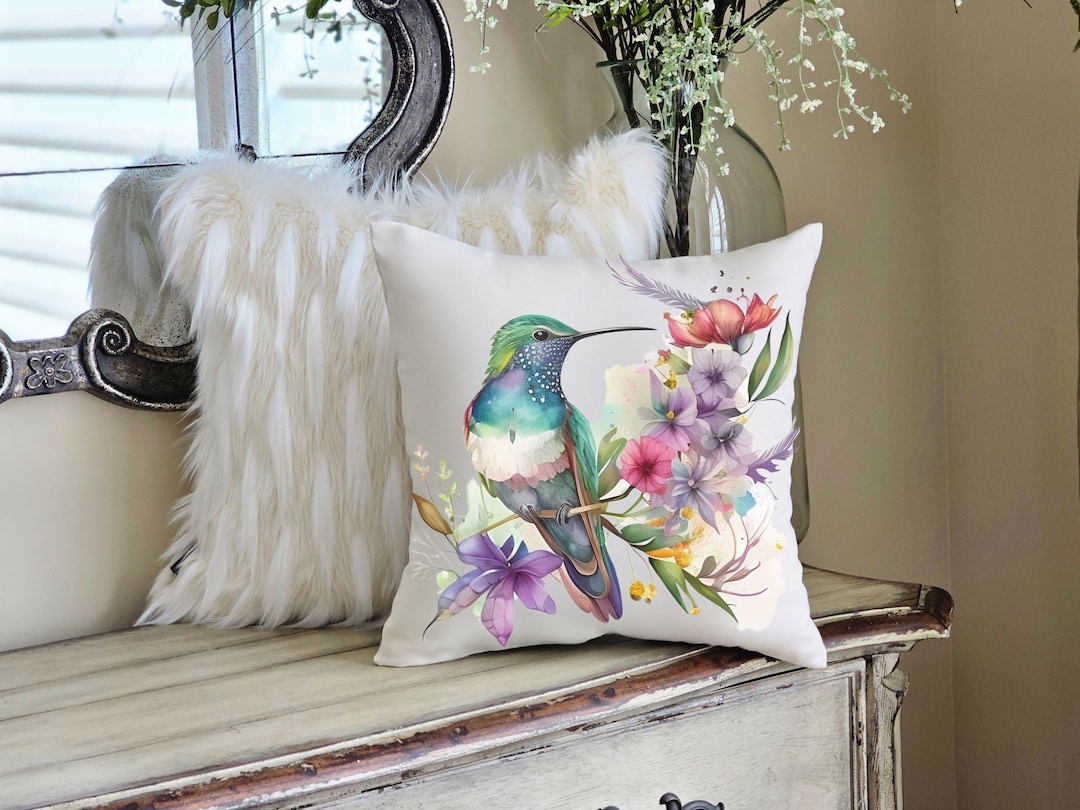 Hummingbird Throw Pillows Hummingbird Gift Hummingbird Home Decor ...