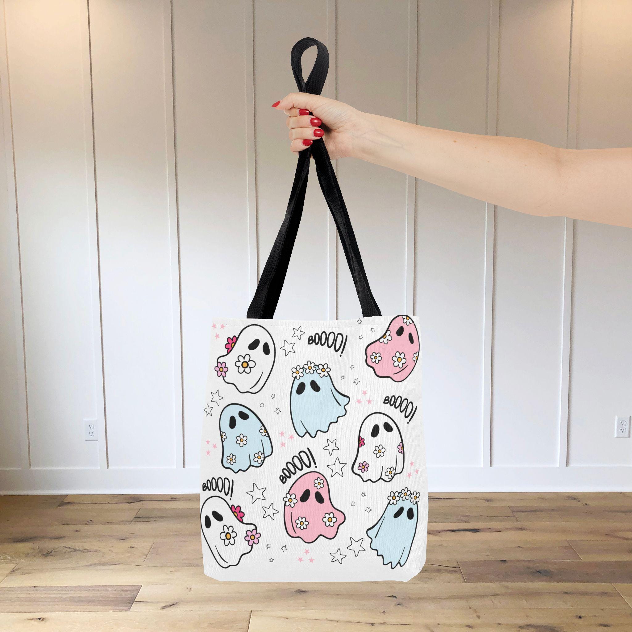 Boho Ghost Tote Bags for Halloween Tote Bag Gift Cute Ghosts Shoulder ...