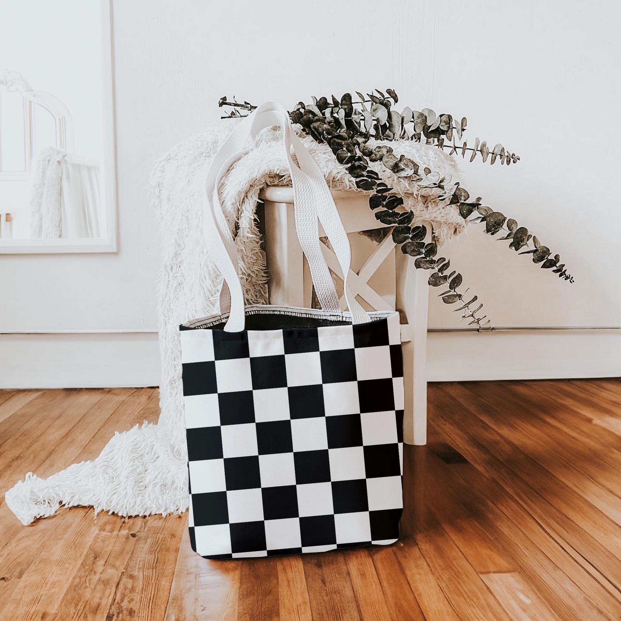 Checkered Tote Bag - Etsy