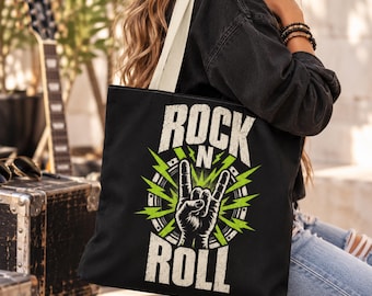 Rocker Tote Bag, Rock Music Lover Gift, Concert Tote Bag, Festival Bag for Women, Rocker Girl Shoulder Bag, Music Festival Gift