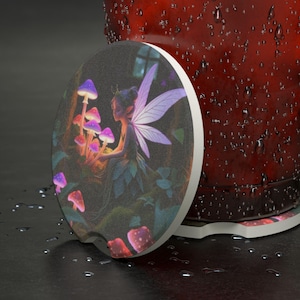 Glowing Fairy Car Coasters for Drink Holder Coaster Insert, Dark Cottagecore Coaster for Car Fairy Decor, Whimsical Car Accessory Gift Her