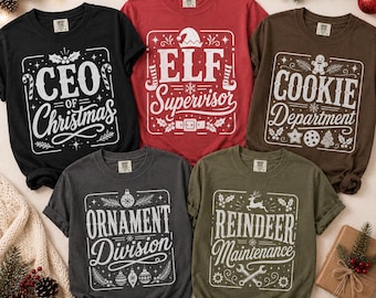 Matching Group Christmas Shirts, North Pole Employee Shirt, Comfort Colors Holiday Tee, Family Friends Coworker Christmas Party Shirts