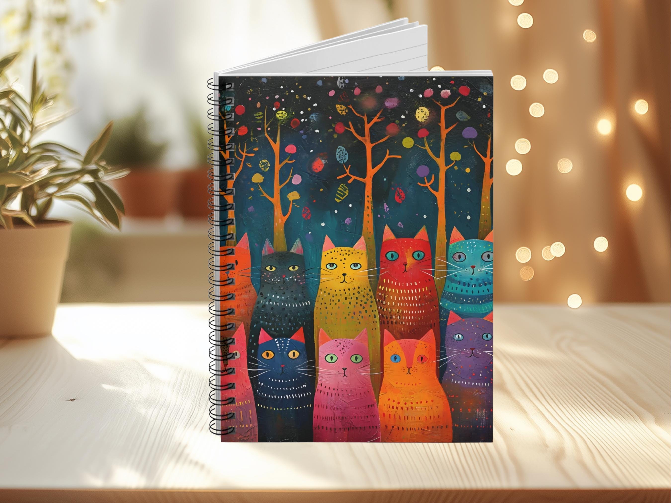 CATS Spiral Notebook Cat Art Small Notebook for Workplace Cat Gift for ...