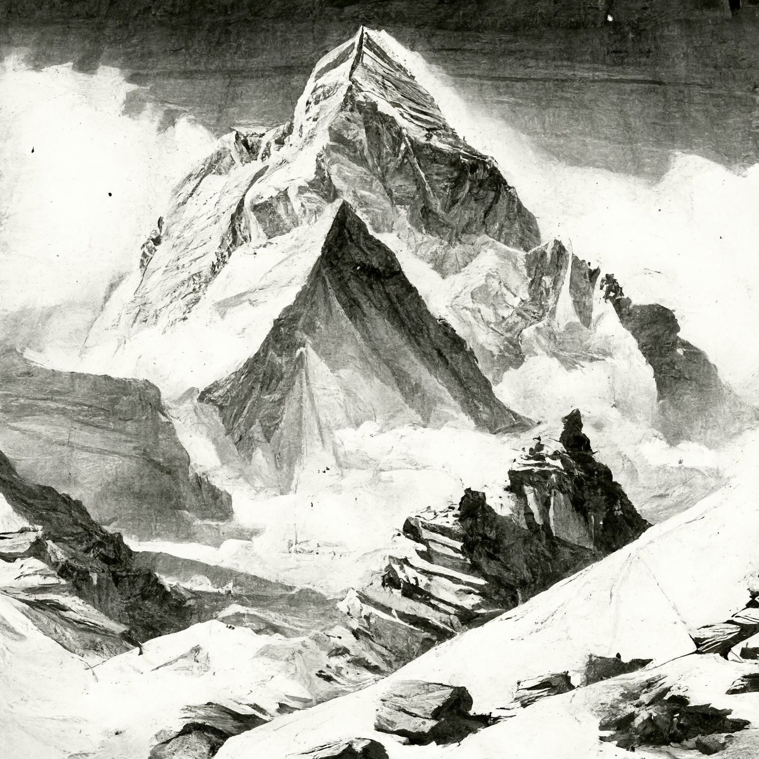 額縁付きネパール エベレスト山岳風景画 / Framed Mt. Everest 額縁付きネパール山岳風景画 / Framed Nepal Mountain