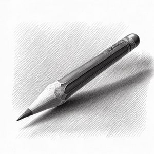 Simple and Elegant Black and White Pencil Sketch of a Pencil