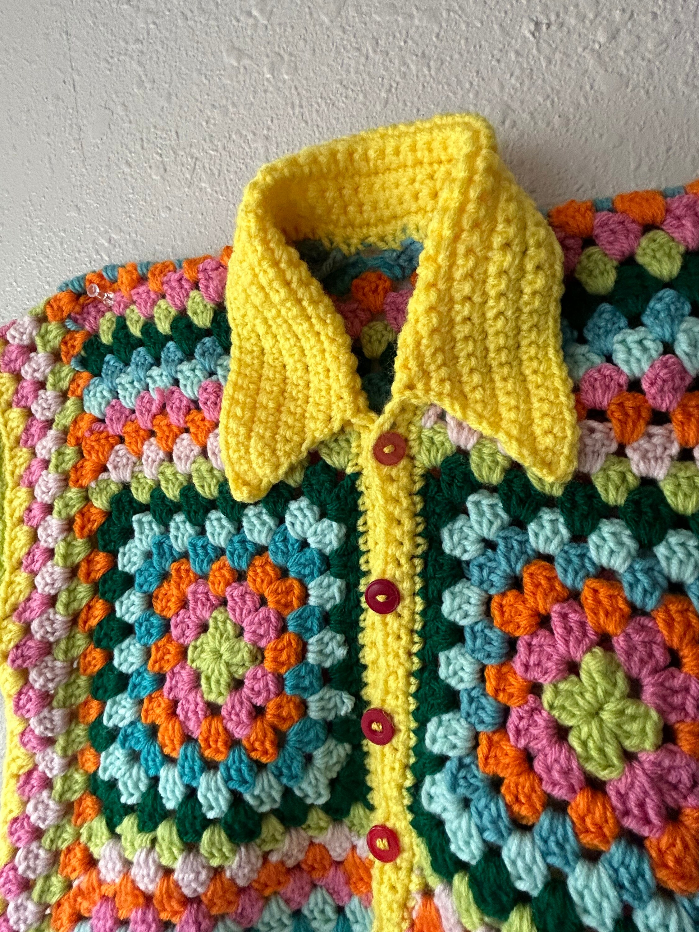 Collared Crochet Button Down Shirt