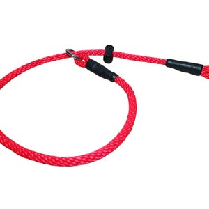 Slip Dog Training Collar, Choke Collar - 8mm PP Soft Rope, Snug Stopper Red