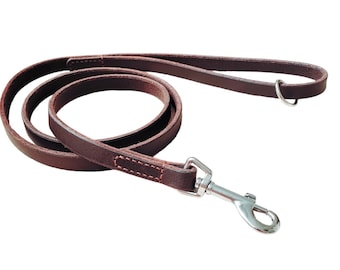 Handcrafted Leather Dog Leash: 13x4mm Soft Leather Lead