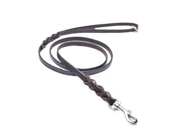 Braided Leather Dog Leash: 13x4mm Handcrafted Leather Lead, Soft, Strong & Durable