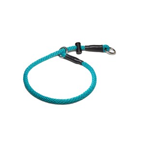 Slip Dog Training Collar, Choke Collar - 8mm PP Soft Rope, Snug Stopper Teal