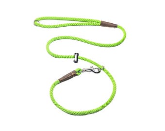 Slip Lead & Dog Lead COMBO 8mm PP rope Soft lead with Leather binding