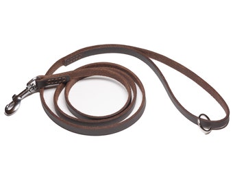 Handcrafted Leather Dog Leash: 10x4mm Thin Brown Training Lead for Small Dogs