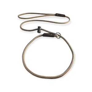 Slip lead/Signature/PRO dog training leash/6mm PP sturdy, strong and soft rope with the snug stopper and leather binding/3-4-6-8 Feet