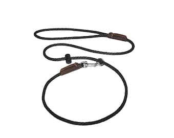 COMBO de guia deslizante e guia para cães Corda PP fina de 6 mm com batente confortável e clipe