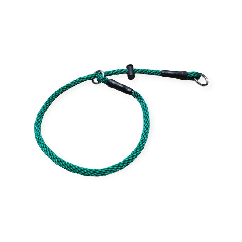 Slip Dog Training Collar, Choke Collar - 8mm PP Soft Rope, Snug Stopper Hunter Green