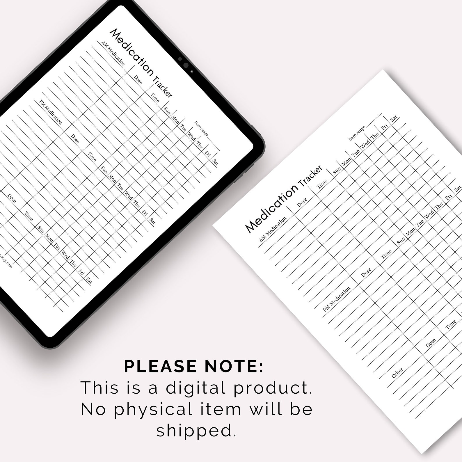 Medication Tracker Editable, Daily Pill Organizer With Reminder, Health Journal, Prescription