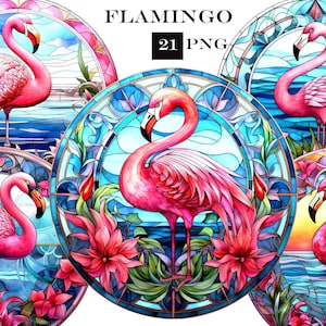 21 Watercolor Flamingo Clipart: Tropical PNG Bundle (Digital Download)