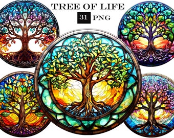 Paquete de imágenes prediseñadas del Árbol de la Vida: Diseños celtas en acuarela (descarga digital PNG)