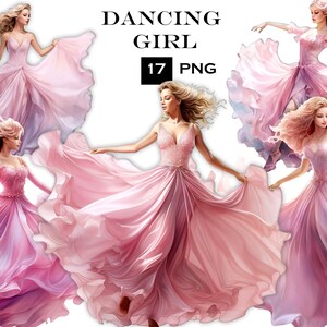 Ballet Clipart Bundle: 17 Watercolor Dancing Girl PNGs (Digital Download)