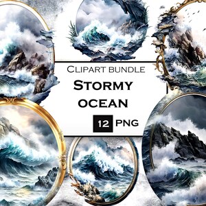 Ocean Clipart, Nautical Clipart Bundle, Commercial Use, Instant Digital Download