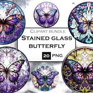 Gebrandschilderd glas aquarel Mandala Clipart. Fantasie en mystieke clipartbundel met transparante achtergrond. Commercieel gebruik