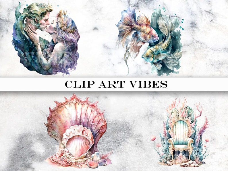 Mermaid Clipart Bundle Mermaid SVG Mermaid PNG Fantasy and Mystical ...