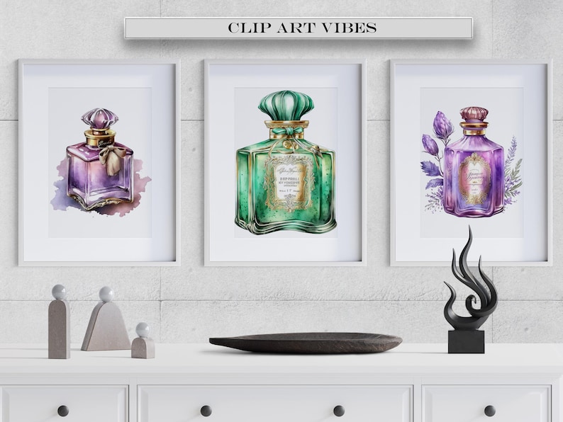 Perfume Bottles Clip Art, Watercolor Perfume Clip Art Bundle, Pastel ...