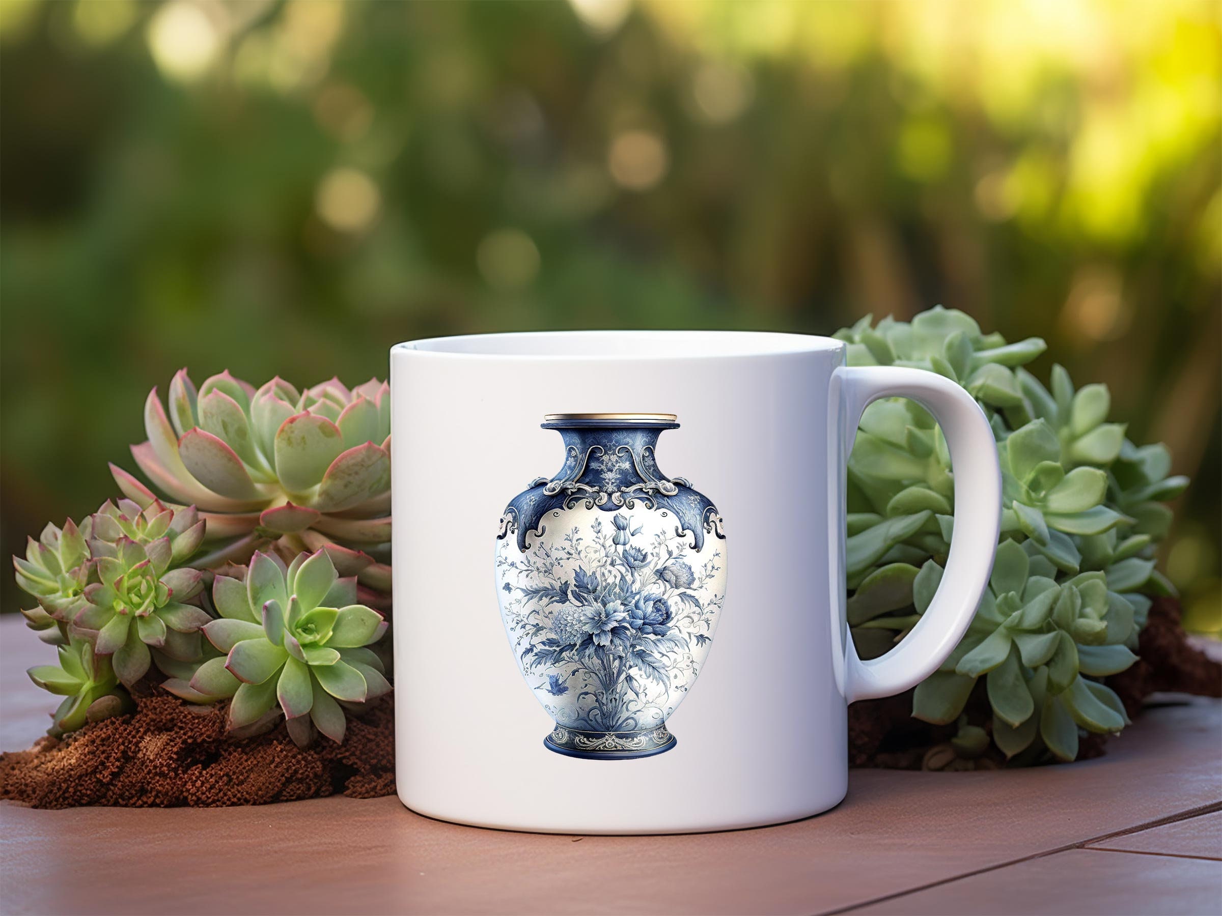 Delft Blue Vase Clip Art, Flower Vase Clipart Bundle, Flower Vase SVG ...
