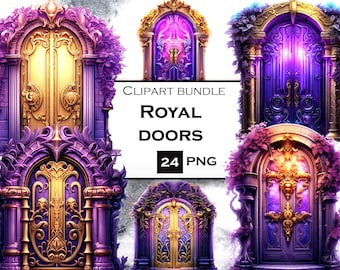 Ensemble de 24 cliparts portes fantastiques PNG, ensemble PNG mystique Clip Art, fichiers SVG fée avec fond transparent pour projets d'art fantastique