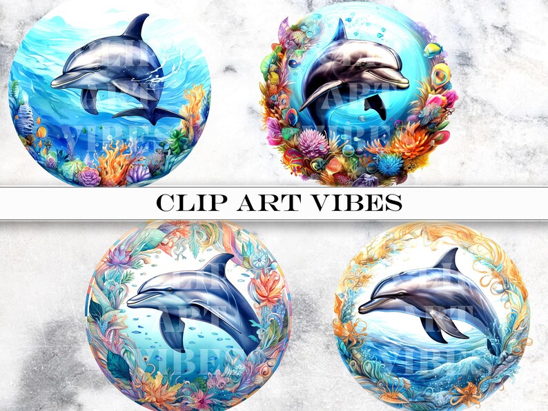 8 PNG Dolphin Clipart Bundle, Dolphin PNG Bundle, Ocean Clipart with Transparent Background for Commercial Use