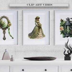 5 PNG MEGA BUNDLE Watercolor Victorian Clipart Bundle, Steampunk Clip Art Bundle, Fantasy Clipart