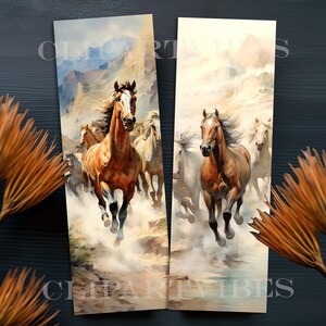Running Horses Printable Bookmarks, Bookmark Yellowstone PNG, Native ...