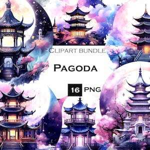 16 PNG PNG Bundle, asiatische Clip Art PNG Bundle mit transparentem Hintergrund für Junk Journals und Scrapbooking