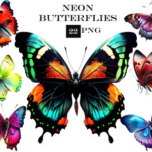 Watercolor Butterfly PNG Clipart Bundle, Butterfly PNG, Commercial Use, Instant Digital Download