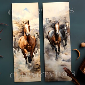 Running Horses Printable Bookmarks, Bookmark Yellowstone PNG, Native ...