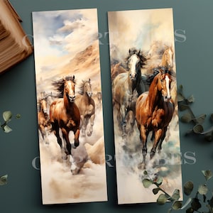 Running Horses Printable Bookmarks, Bookmark Yellowstone PNG, Native ...