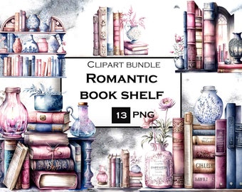 13 PNG Book Clipart Bundle, Reading Clipart PNG Bundle, Bookworm Clip Art, Book SVG, Commercial Use, Instant Digital Download