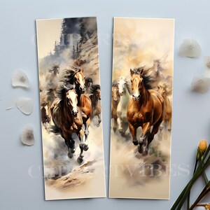 Running Horses Printable Bookmarks, Bookmark Yellowstone PNG, Native ...