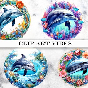 8 PNG Dolphin Clipart Bundle, Dolphin PNG Bundle, Ocean Clipart with Transparent Background for Commercial Use