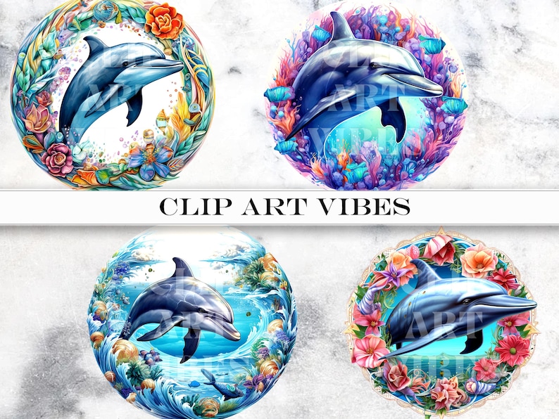 8 PNG Dolphin Clipart Bundle, Dolphin PNG Bundle, Ocean Clipart with Transparent Background for Commercial Use