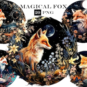 Clipart renard, renard aquarelle PNG, renard Pack SVG, usage commercial et téléchargement immédiat
