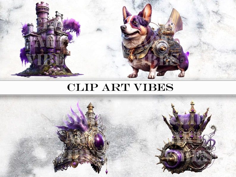 oyal Steampunk ClipArt, Watercolor Steampunk PNG, Victorian Clipart Bundle, Fantasy Clipart, Commercial Use, Instant Digital Download