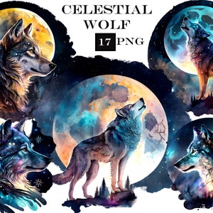 Wolf ClipArt, aquarel Wolf PNG, Wolf Pack SVG, commercieel gebruik, Instant Digitale Download