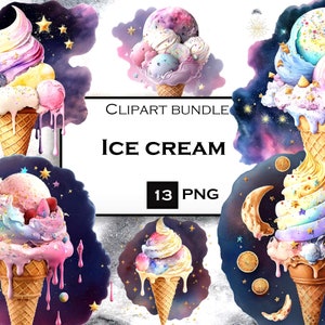ClipArt di gelato, Clipart di dessert, Clipart di torta per uso commerciale, Download digitale istantaneo